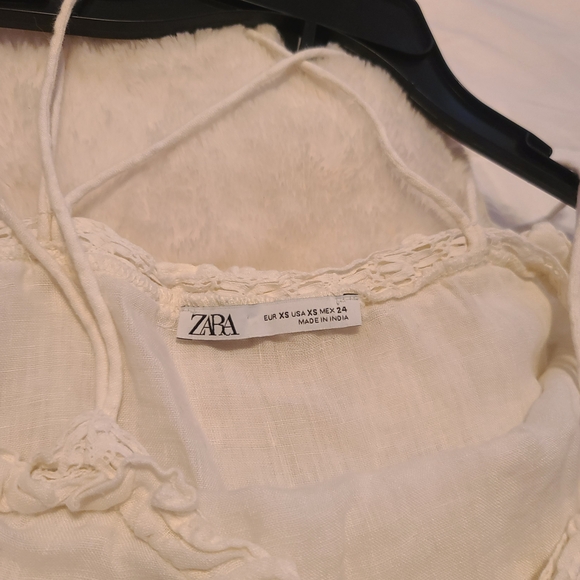 Zara Cream Lace Detail Top - Picture 5 of 5